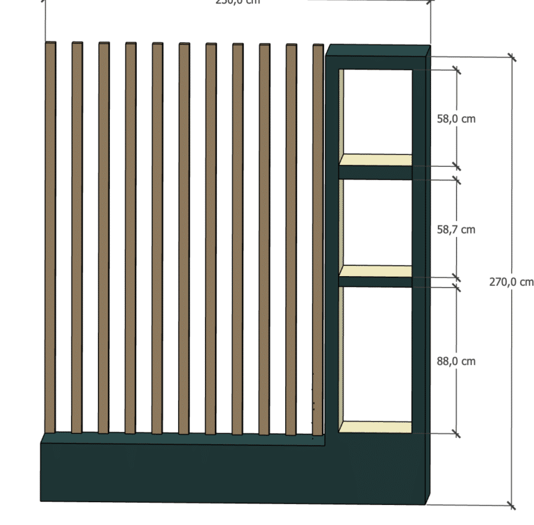 Meuble d'entrée sur mesure 230 cm avec rangements intégrés 2