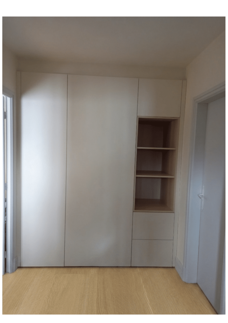 Meuble d'entrée sur mesure 230 cm avec rangements intégrés 3
